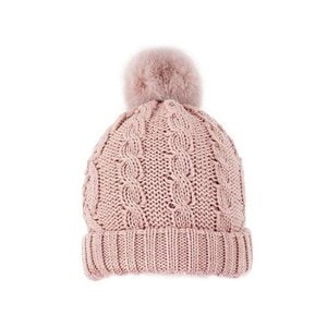 펄튼 [Dents]Metallic Cable Knit Hat with Faux Fur Pom Pom / 2 Colours / 여성니트모자/ 3-3284
