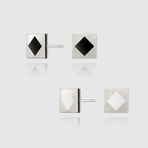 Black / White Epoxy Earring