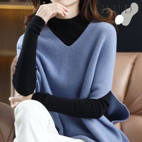 샌드 루즈 브이넥니트 베스트 탑_P328796907