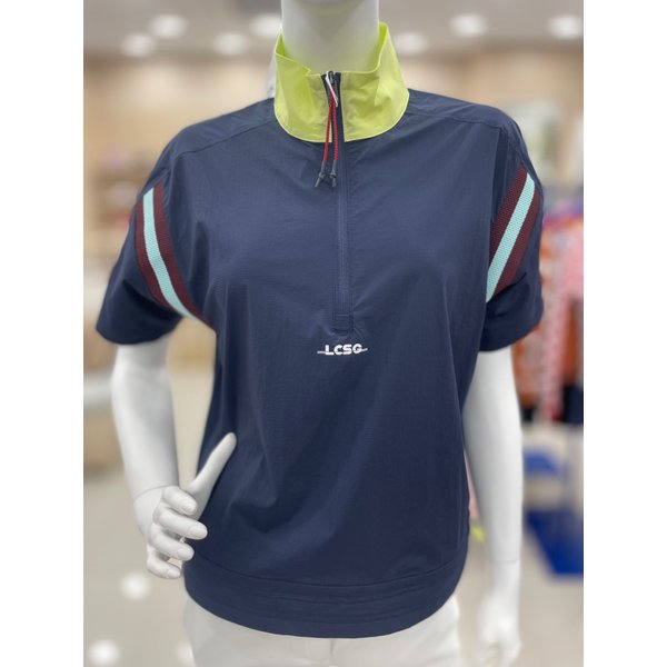 [여주점] _여성 배색 밴드 포인트 우븐 반집업 티셔츠GQ122LTS35