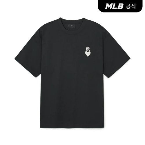 [코리아공식]하트 스몰로고 오버핏 반팔 티셔츠 NY (Black)