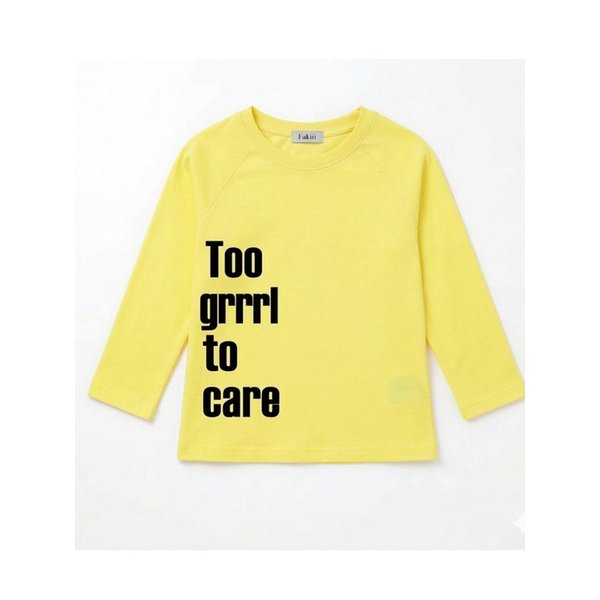 Too Grrl To Care Long sleeve_LEMON YELLOW
