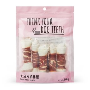 ThinkYourDogTeeth 오래먹는 강아지간식 소고기딩고 우유껌 6P 240g