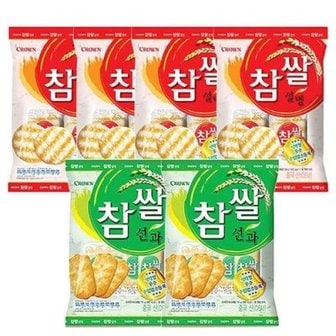 텐바이텐 크라운 과자 참쌀설병 270g 4개+참쌀선과 250g 2개/쌀과자