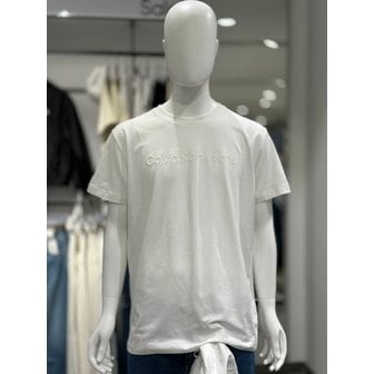 Calvin Klein Jeans [여주점] CKJ 캘빈클라인 남성 엠보 로고 레귤러핏 반팔 티셔츠 (J323262-YAF)