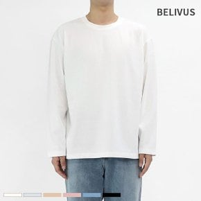 남자 티셔츠 BBN137 라운드 무지 긴팔티