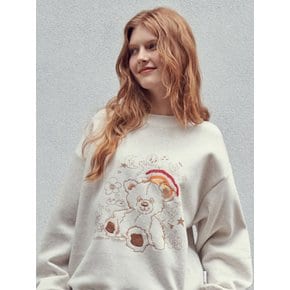 Rainbow bear Sweatshirt AMM1222 (Oatmeal)