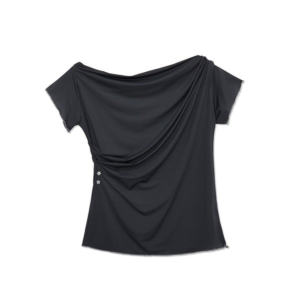 [냉감소재] Sheer Drape Tee (Charcoal)