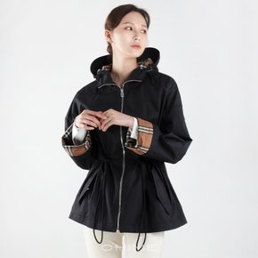 자켓 바람막이 여성 후드 드로우스트링 벌리 BIRLEY 블랙