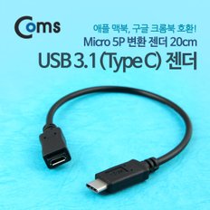 USB 3.1 젠더(Type C) 20cm Black ITB439