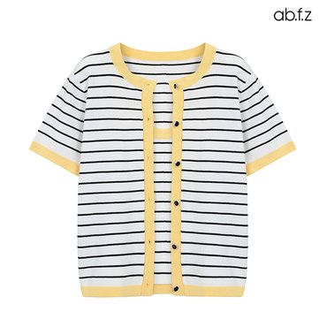ab.f.z [ab.f.z/신상] 스트라이프 배색 나시 반팔 가디건 세트 (AFZ2MYA1A)