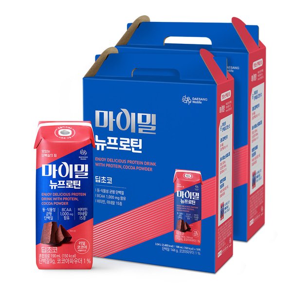 마이밀 마시는 뉴프로틴 딥초코 (190mlx16팩), 2박스
