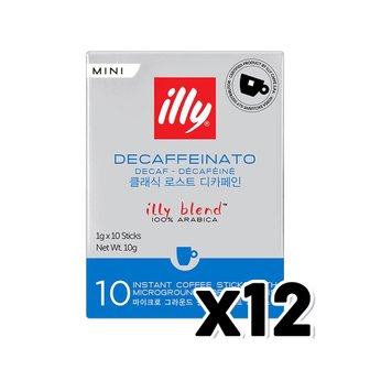  일리 클래식 로스트 디카페인 미니커피스틱 10개입 10g x 12개