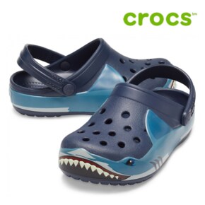 크록스 아동 샌들 /H12- 206159-410 / Kids Crocs Fun Lab Shark Band Lights Clog Navy