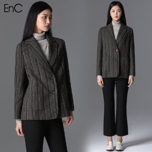 EnC 헤링본 소매 배색 울 자켓_P350095569