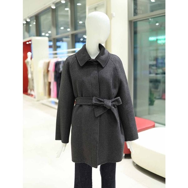 [여주점] 여성 넥 비죠 울 혼방 벨티드 하프 코트 YW5WH003