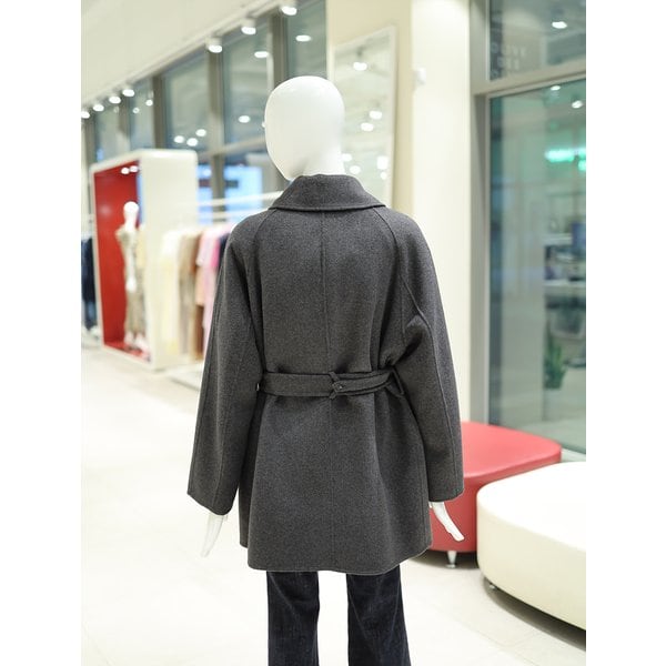 [여주점] 여성 넥 비죠 울 혼방 벨티드 하프 코트 YW5WH003