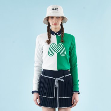 MARTINE GOLF [정상가 258000원]여성 로고 포인트 반전 스웨터 그린 (Q0B230422)