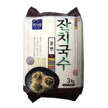  면사랑 잔치국수(중면)3kg2개 (W04A1BD)