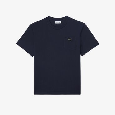 라코스테 (남성)베이직 크루넥 포켓 반팔 티셔츠(TH280E-55G 166)네이비