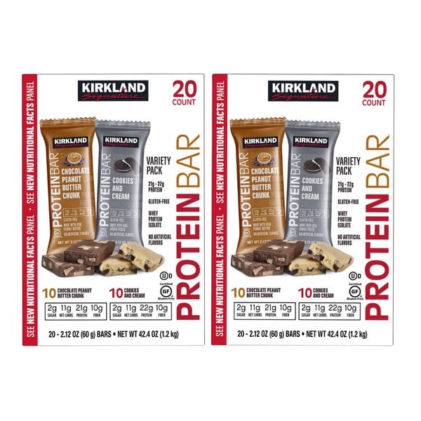 시그니처 프로틴바 단백질바 초콜릿 피넛버터청크 + 쿠키앤크림 60g 20개입 2통