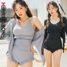 프릴 홀터넥 투피스 커버업 세트 모노키니 와이어 비키니 수영복 휴양지 비치웨어 바캉스 CF041