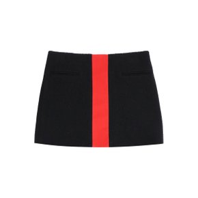 tweed mini skirt with satin intarsia 13C5530765643 NERO RED