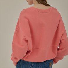 V-neck loose fit sweat shirt_Pink