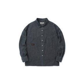 SL-LABEL BIG POCKET DENIM SHIRTS 블랙데님