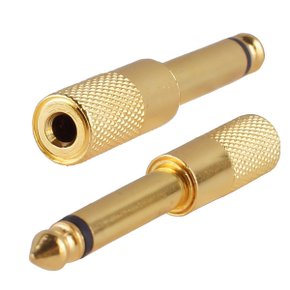6.3mm 모노 수(M) to 3.5mm 모노 암(F) TS 오디오 변환 젠더