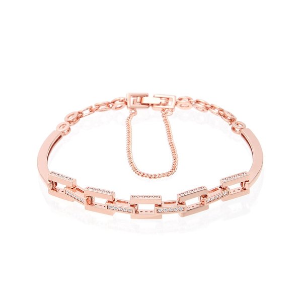 알레그로 14KGP 로즈골드 데일리 심플 사각 큐빅 체인 패션 팔찌