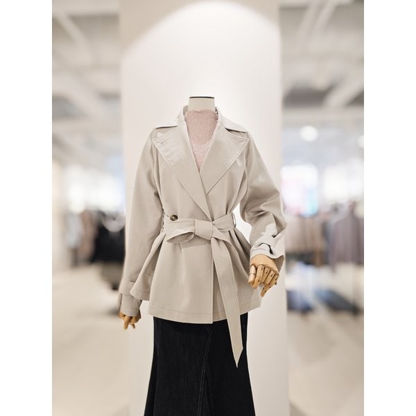 [파주점] [더아이잗컬렉션]코튼 더블 숏 트렌치 코트 CS3B0TC411