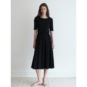 Round Long Dress-black