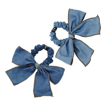 케이트앤켈리 Blue Denim Bow Scrunchie 블루 데님 리본 스크런치