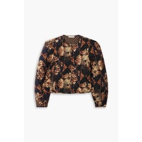 Clarisse quilted printed cotton-poplin jacket 블랙 1647597348505624