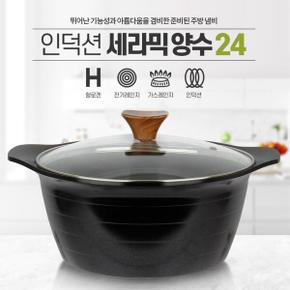 인덕션 가스레인지 겸용 통주물 코팅 냄비 모던주방 전골냄비 세라