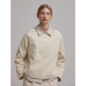 Corduroy square neck top (cream)