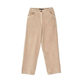 VELOUR TAPERED PANTS_BEIGE