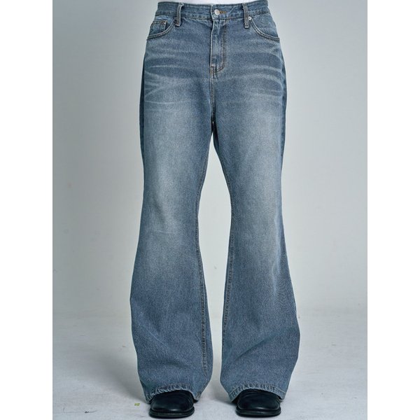 Semi Flare Denim Pants_Light Indigo