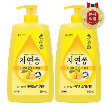 신세계라이브쇼핑 자연퐁 주방세제 베이킹소다 레몬 980ml x 2개