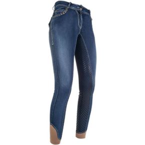 독일 HKM 여자 풀시트 승마바지 1850645 PasadenaSummer Denim Adult Jodhpurs Silicone Full Se