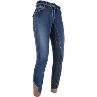  독일 HKM 여자 풀시트 승마바지 1850645 PasadenaSummer Denim Adult Jodhpurs Silicone Full Se