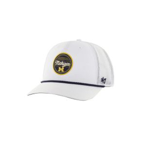 4372630 47 Mens White Michigan Wolverines Fairway Trucker Adjustable Hat