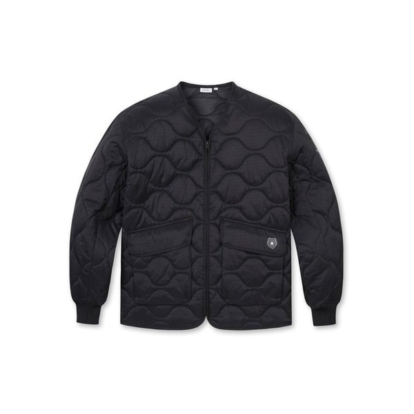 (MEN) Quilted V-neck Zip-up Jumper(Black)_G4UAW24851BKX