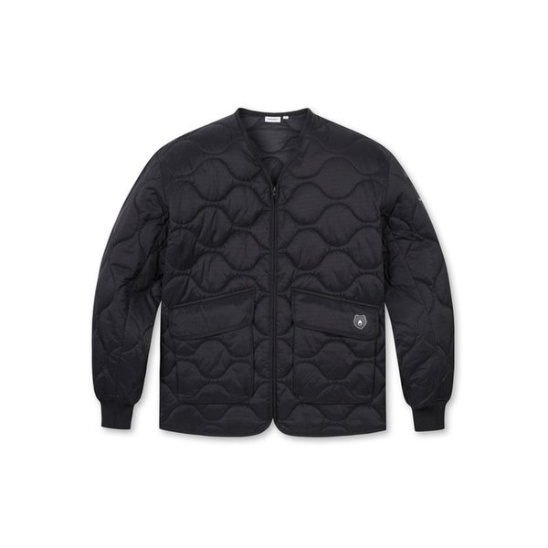 (MEN) Quilted V-neck Zip-up Jumper(Black)_G4UAW24851BKX