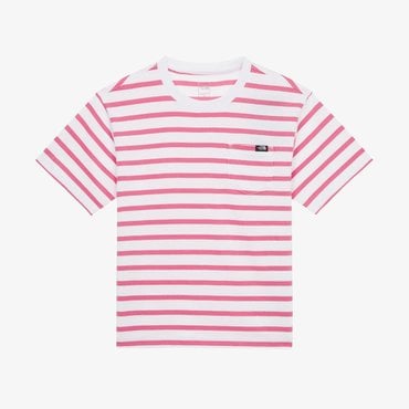 노스페이스 [노스페이스키즈 공식] NT7UR01U 키즈 글랜 스트라이프 반팔 라운드 티_HOT PINK