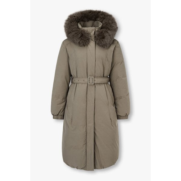 디태처블 폭스퍼 후드 롱 다운 코트 7125417509137