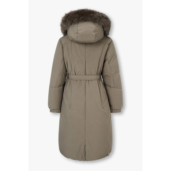 디태처블 폭스퍼 후드 롱 다운 코트 7125417509137