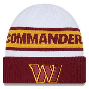 [해외] 1077717 NFL [워싱턴 커맨더스] 2023 Sideline Tech Cuffed Knit Hat White/Burgundy