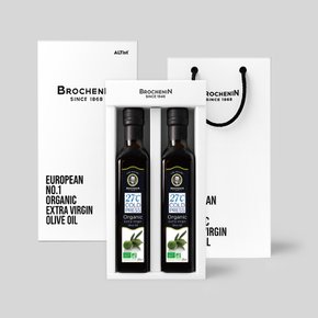 브로슈낭 유기농 프리미엄 엑스트라버진 올리브오일 250ml x 2병 (선물세트포장)